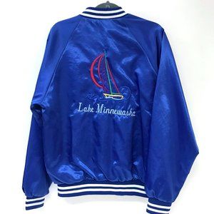 Vintage Lake Minnewaska Satin Baseball Jacket